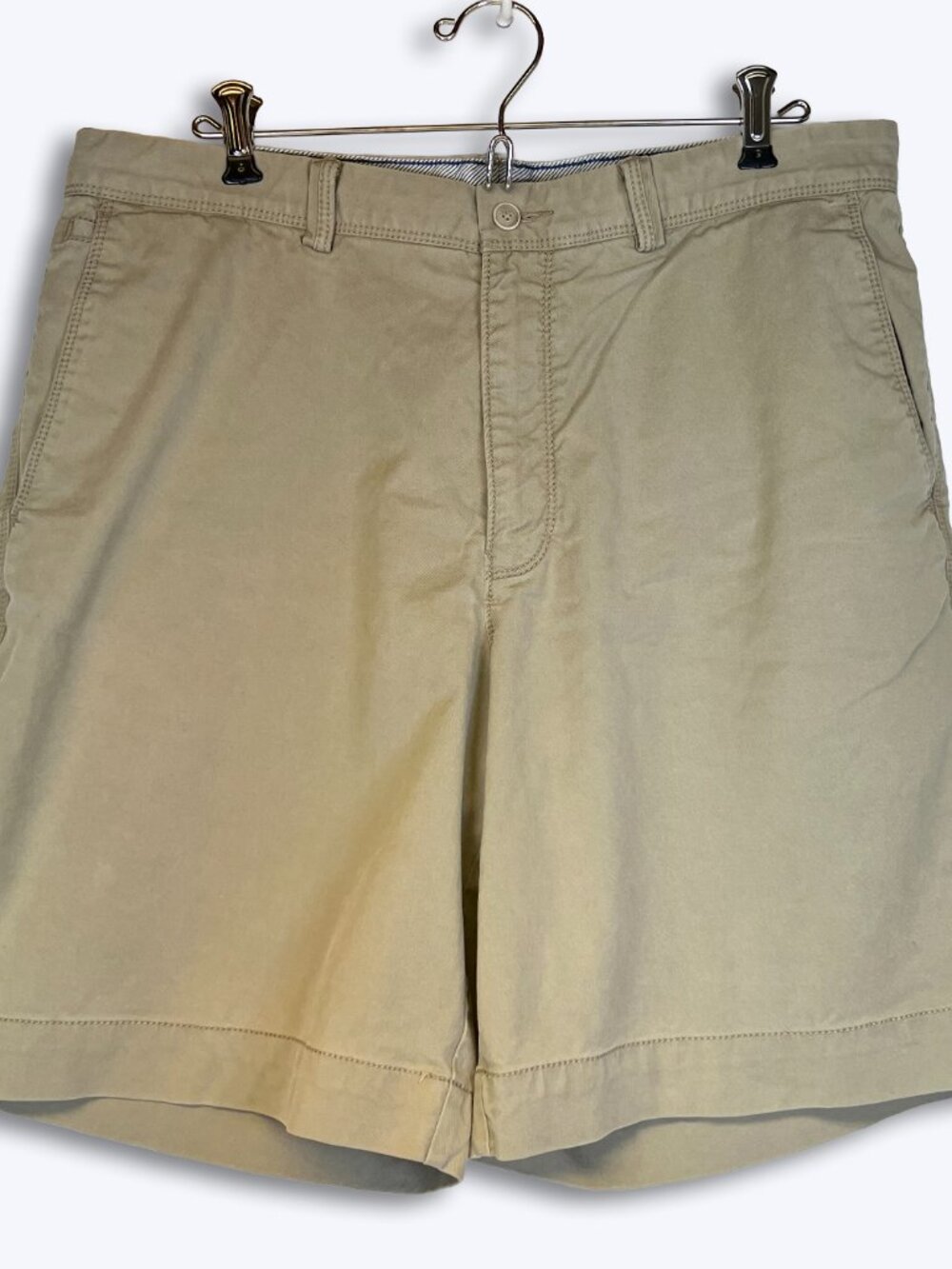 Tommy Bahama Offshore Tan Khaki Chino Shorts Mens 34 Stretch Flat Front 8.5"